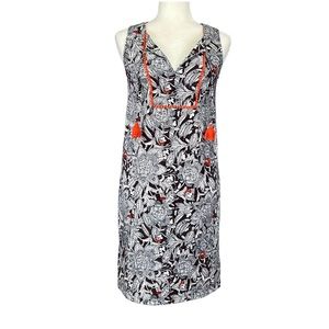 Boden Womens Lana Floral Shift Dress Brown Orange Sleeveless V Neck size 2